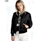 Spring Autumn Women Thin Jackets Tops MA1 Bomber Jacket Long Sleeve Coat Casual Stand Collar Slim Fit Outerwear Plus Size