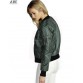 Spring Autumn Women Thin Jackets Tops MA1 Bomber Jacket Long Sleeve Coat Casual Stand Collar Slim Fit Outerwear Plus Size