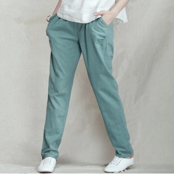 Summer Style New Fashion All-Match Commuter Flax Linen Casual Elastic Waist Harem Pants Women Pantalon Femme 4 Colors32369827691