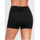 Active High Waisted Lace Up Shorts - Black - L