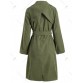 Back Slit Wrap Trench Coat - Army Green - 2xl