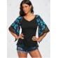 Butterfly Raglan Sleeve Lace Trim T-shirt - Breezy - Xl