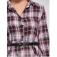 Button Up Plaid Long Sleeve Shirt Dress - Xl