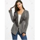 Casual Collarless Long Sleeve Knitted Cardigan For Women - Black - L183455