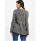 Casual Collarless Long Sleeve Knitted Cardigan For Women - Black - L