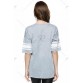Casual Scoop Neck Loose-Fitting Printed 3/4 Length Sleeve T-shirt For Women - Deep Gray - One Size