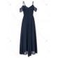 Chiffon Cold Shoulder Maxi Flowy Dress - Purplish Blue - 2xl