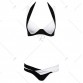 Color Block Strappy Padded Bikini Swimwear - White - M358511