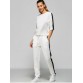 Contrast Drawstring Pocket Design Gym Suit - White - S