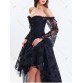 Corset Top with High Low Skirt - Black - S
