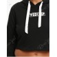 Crop Hoodie and  Cutout Letter Sports Leggings - Black - S