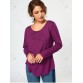 Cross Strappy Lace Back Long Sleeve T-shirt - Purple - 2xl1234045