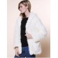 Cute Bear Ear Design Hooded Long Sleeves Women s White Faux Fleece Coat - White - L54498