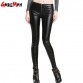 Factory Women Pants Skinny Casual PU Leather Spring Outer Wear Elastic Capris Pencil Bottom Mid Waist Zipper Trousers Femme Y20932304971011