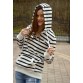 Fashionable Long Sleeves Striped Hoodie For Women - Stripe - Xl