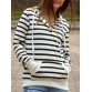 Fashionable Long Sleeves Striped Hoodie For Women - Stripe - Xl225432