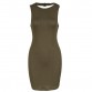 GD162 New S-L Womens Olive Green Stripped Halter Bodycon Dress Mini Club Party Dress32486096679