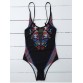Geometric Pattern High Cut Swimwear - Black - M945504
