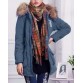 Graceful Hooded Long Sleeve Badge Embroidered Women s Padded Coat - Blue - 2xl271000