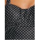 Halter Polka Dot Ruffles Backless Swimsuit - Black - L153977