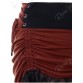High Low Lace Insert Ruched High Waisted Skirt - Brick-red - Xl1455773