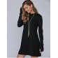 High Neck Long Sleeve Casual Jumper Dress - Black - Xl776630