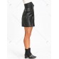 High Waist Faux Leather Mini Skirt - Black - M1474666