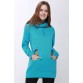 Korean Thicken Solid Color Thicken Hooded Long Sleeves Women's Hoody - Blue - M