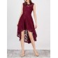 Lace High Low Swing Evening Party Dress - Wine Red - S1092229