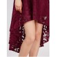 Lace High Low Swing Evening Party Dress - Wine Red - S