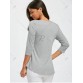 Lace Insert Lace Up Top - Gray - M1312570