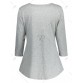 Lace Insert Lace Up Top - Gray - M