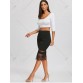 Lace Insert Midi Bodycon Skirt - Black - Xl1459885