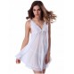 Lace Trim Sheer Deep V Neck Babydoll With Cape - White - Xl783236