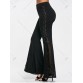 Lace Up High Waisted Flare Pants - Black - Xl