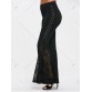 Lace Up High Waisted Flare Pants - Black - Xl