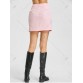 Lace Up Mini Skirt - Light Pink - L