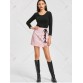 Lace Up Mini Skirt - Light Pink - L1391247
