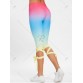 Lace Up Ombre Color High Waisted Gym Pants - M1461640