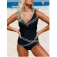 Lace-Up Twist Swimsuit - Black - Xl1206955