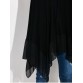 Long Sleeve Asymmetrical Handkerchief Long T-Shirt - Black - M