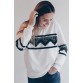 Long Sleeve Chevron Graphic Sweatshirt - White - L185362