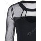 Long Sleeve Cut Out See Thru T-shirt - Black - L1307393
