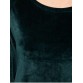 Long Sleeve Velvet Slit Dress - Blackish Green - Xl835404