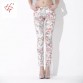 M17 2016 new arrival large size floral printed pants women skinny flowered  trousers painted pencil pants female  plus size32605002306