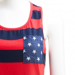 NEW Sexy Summer Style Sleeveless Tops American USA Flag Print Stripes Tank Top for Women Blouse Vest Shirt #10