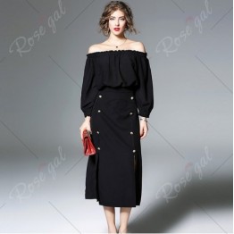 New Women's Black Dress - 黑色 - L