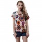 New Summer Fashion T-shirts Colorful Short Sleeve Bird Printed Women Tops Female Shirts Batwing Loose Chiffon Clothing Tops32282638345