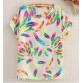 New Summer Fashion T-shirts Colorful Short Sleeve Bird Printed Women Tops Female Shirts Batwing Loose Chiffon Clothing Tops