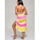 Ombre Cover Up Wrap Dress - Yellow And Red - One Size1212190
